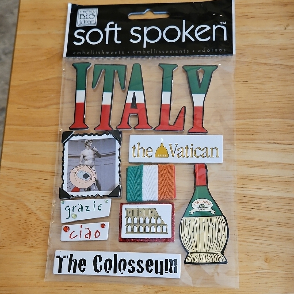 Italy Themed Embellishments NEW